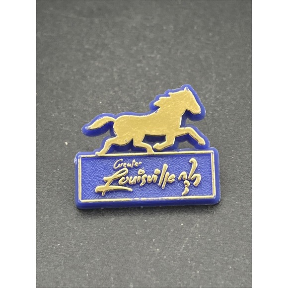 Jewelry - Greater Louisville Kentucky Gold Tone Horse Plastic Lapel Hat Pin